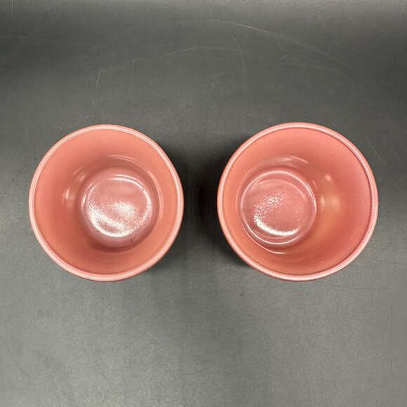 Vintage Tea Light Candle Holders Mauve Pink Glass 1980s Set of 2 Kmart Cottage - Picture 4 of 9